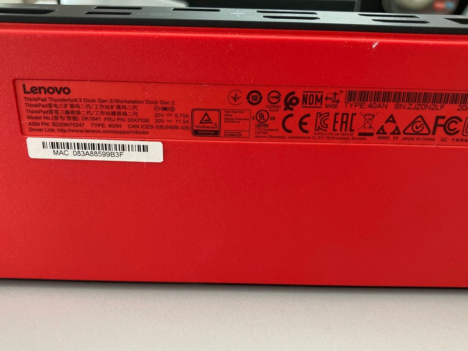 Lenovo Docking station: ThinkPad DoThunderbolt 3 Dock Gen 2 / Workstation Dock Gen 2 – Usato da Hochdorf venduto da Obladi 2
