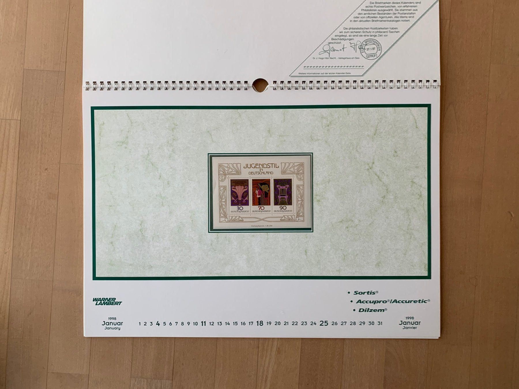 Tutti i francobolli: Briefmarkenkalender 1998 – Usato da Zollikon venduto da Xblanka 2