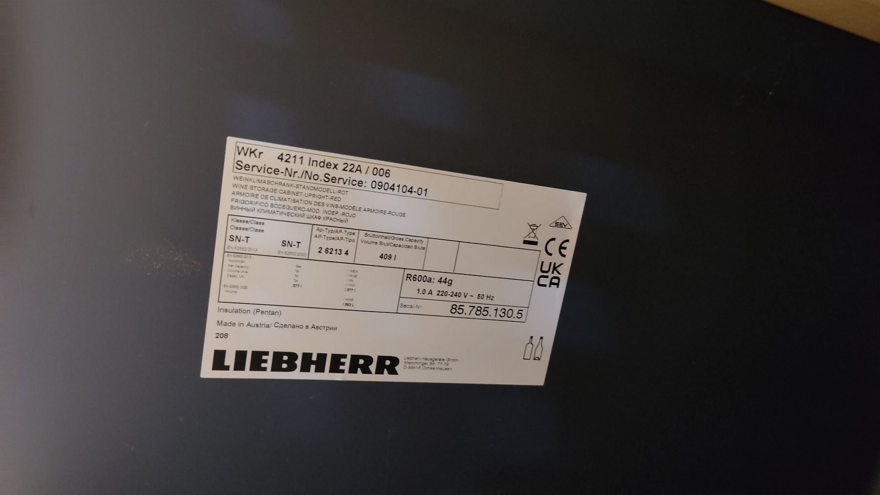 Frigoriferi: Cave à vin Liebherr Wkr 4211 – Usato da Lausanne venduto da erw_qh8b 2