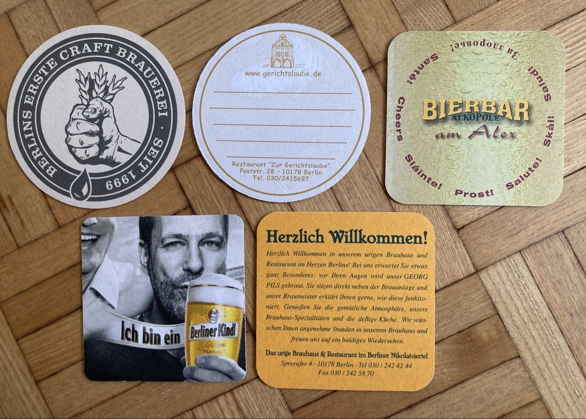 Sottobicchieri: 5 Bierdeckel aus Berlin / Deutschland – Nuovo (secondo la descrizione) da Thun venduto da Alpen69 1
