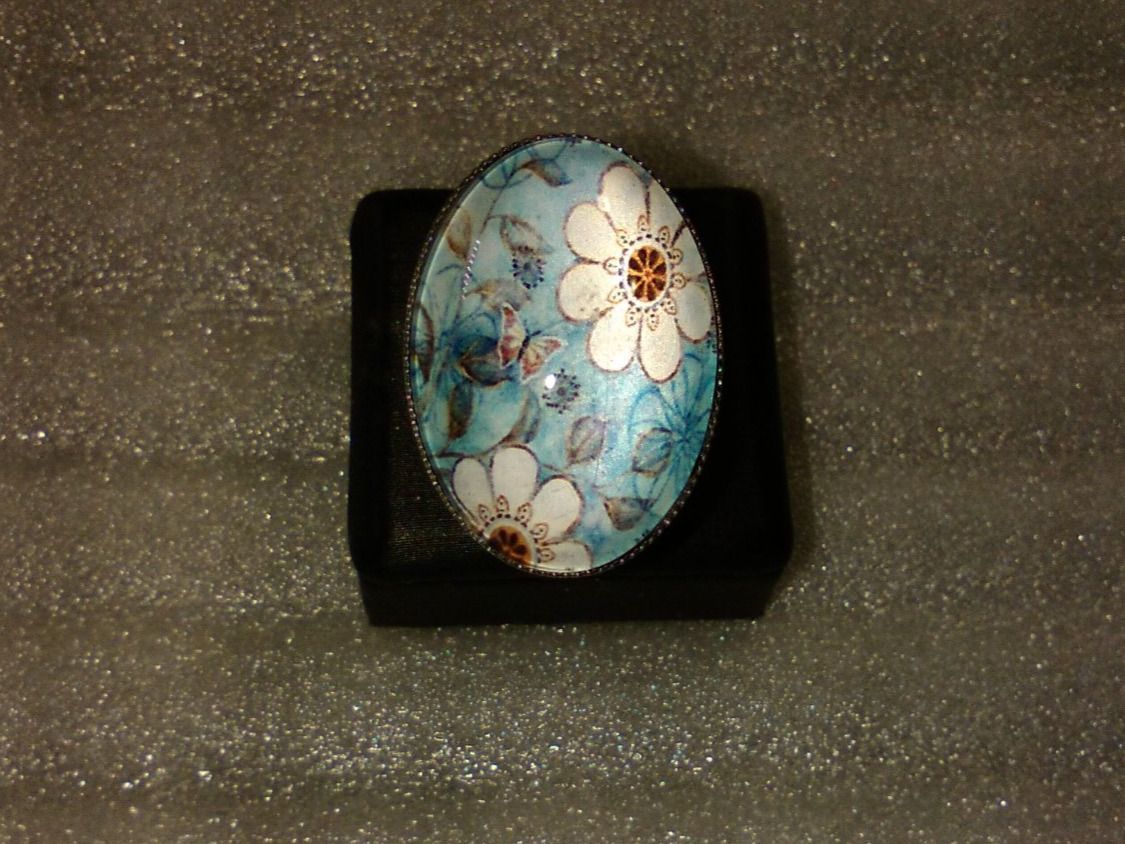 Ringe: RING EDELSTHAL,,MIT BLUMEN,,GLANZIG – Neu (gemäss Beschreibung) aus Basel von bijoutrie_4