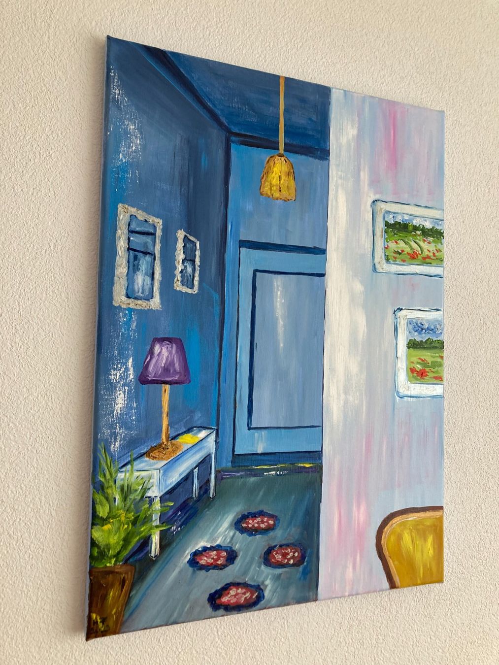 Dipinti: Original Ölgemälde "Blauer Raum" – Kunst Interior – Nuovo (secondo la descrizione) da Cham venduto da Felha 5