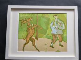 HANNS STUDER HOLZSCHNITT 1950/60 MIT PASSEPARTOUT40X30CM