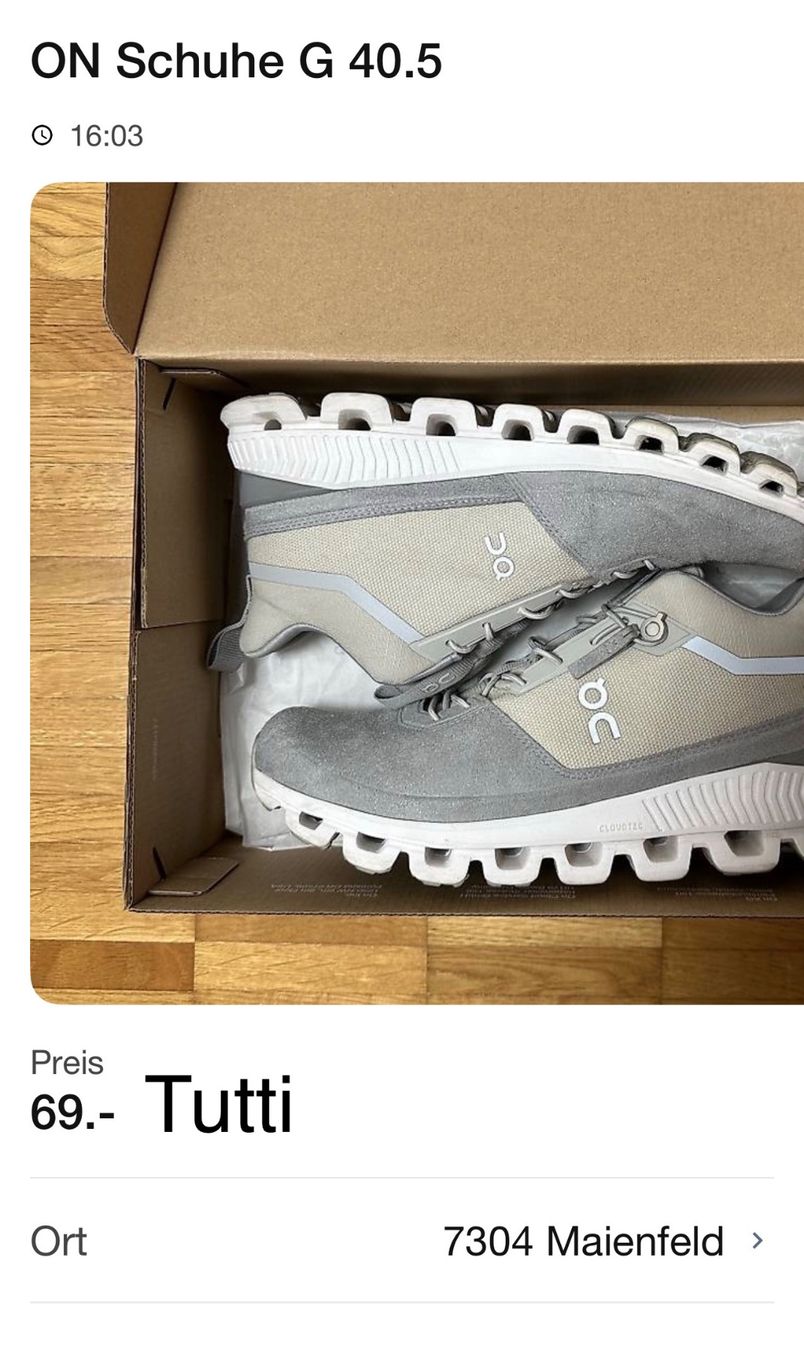 On Scarpe da uomo: ON schuhe G 40.5 – Usato da Maienfeld venduto da tobeyl2020 2