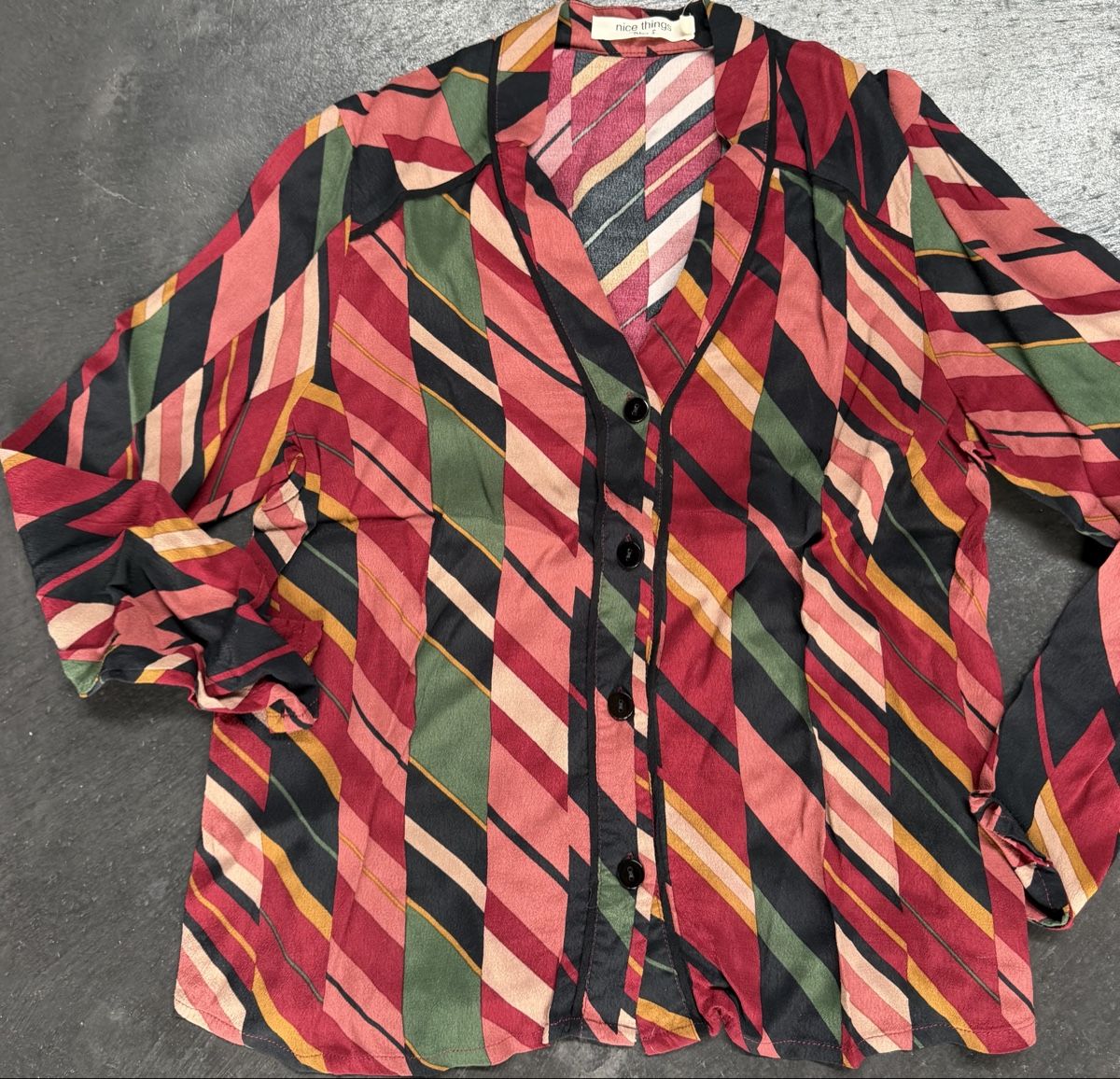 Blusen: Nice Things Bluse, Gr. S, Rot/Bunt, Top Zustand! – Gebraucht aus Chur von simhofstr