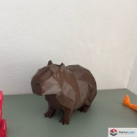 Low Poly Capybara 3D Printed Figure Black Desk Decor