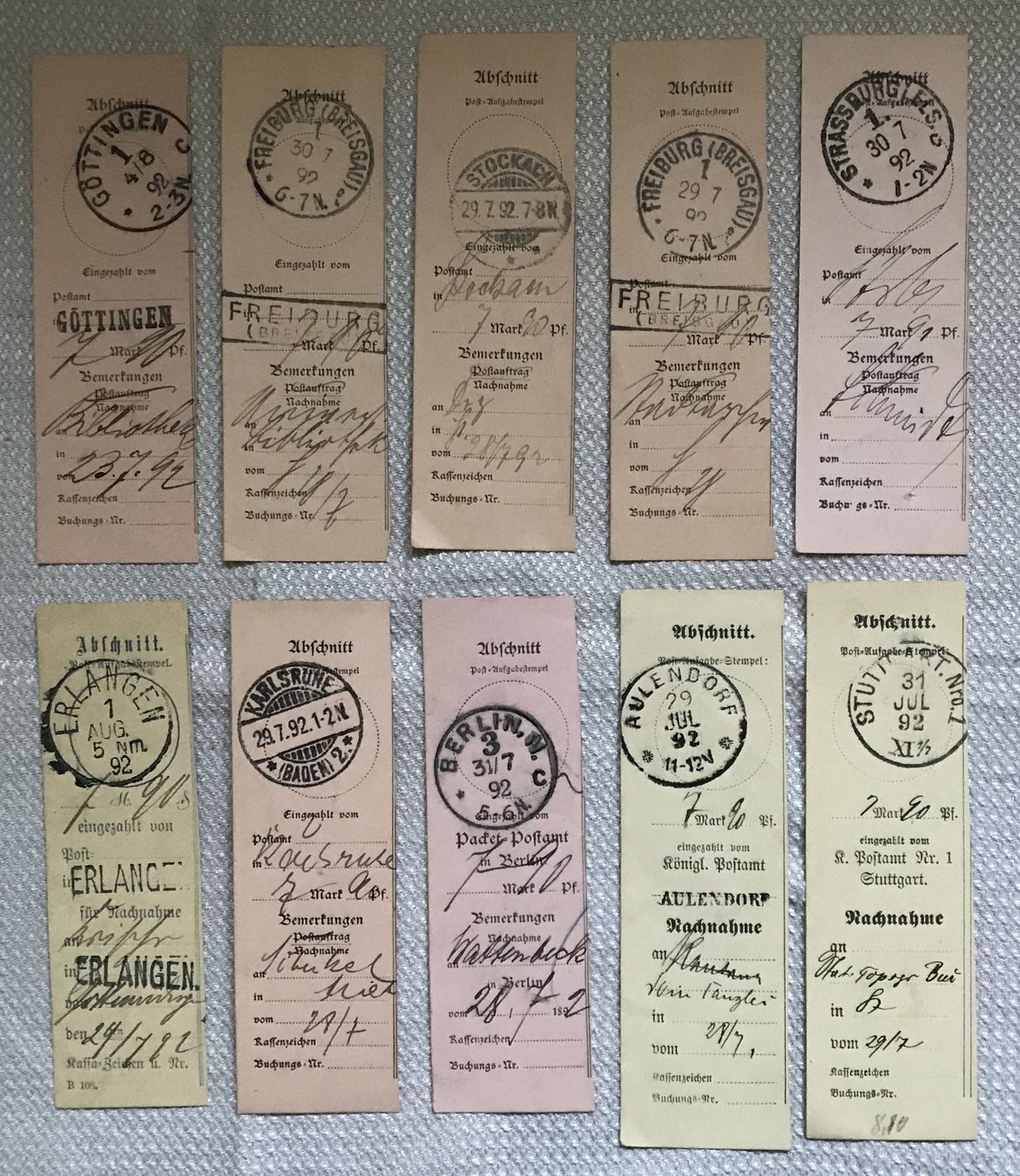 Alle Briefmarken: ABSCHNITTE DEUTSCHLAND 1892 – Gebraucht aus Ostermundigen von Kari1937