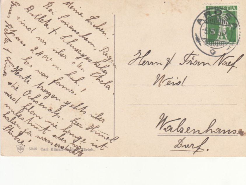 Cartoline postali: Arosa 1915 – Usato da Bürglen TG venduto da StampGraf 1