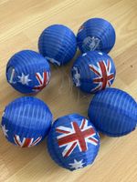 7x Lampionkette  Australienflagge, für eine Lichterkette 