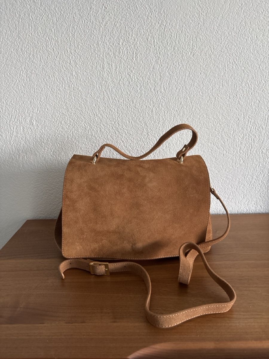 Borse da donna: Velours Leder  Handtasche in Braun. – Usato da Oftringen venduto da mac_rvf5