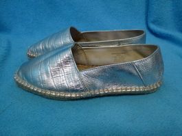 ESPANDRILLOS GR 37 SILBER NEUWERTIG 1 X GETRAGEN SANDALEN