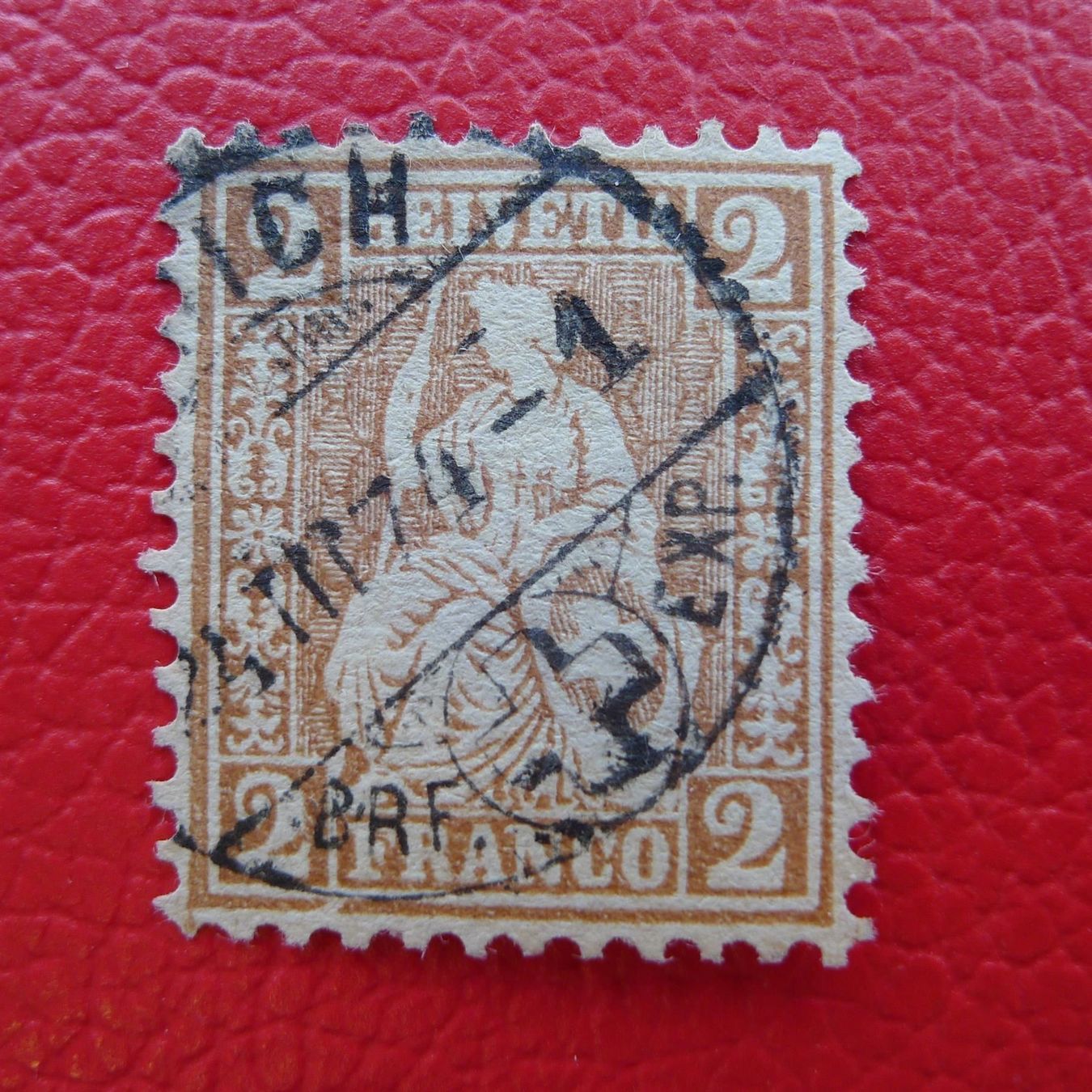 Tutti i francobolli: 1874: Sitzende: 37a, hellrotbraun fehlerfrei, 280.-+ – Usato da Sursee venduto da Luzernerraute