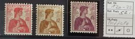 W) 120-122, Helvetia Brustbild feiner Falz Kt. 52.-