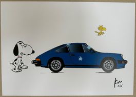 KeC: Snoopy „Who pooped on my Porsche?“, signiert 8/15