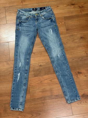 Bershka Skinny Jeans Damen Gr. 24 Hellblau
