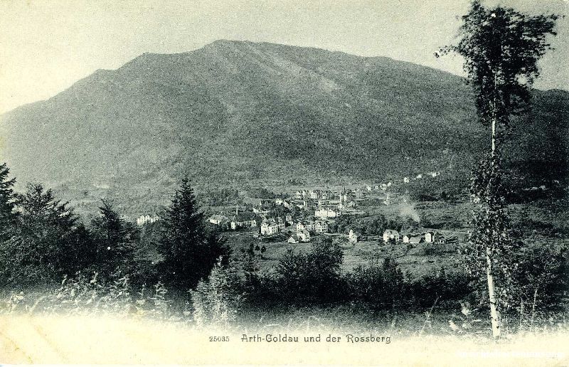 Cartoline postali: Arth-Goldau - mit Rossberg + ca. 1900 – Usato da Emmenbrücke venduto da teestube