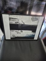 Schwarz-Weiss Bild mit Rahmen, Originale Malerei echtbild