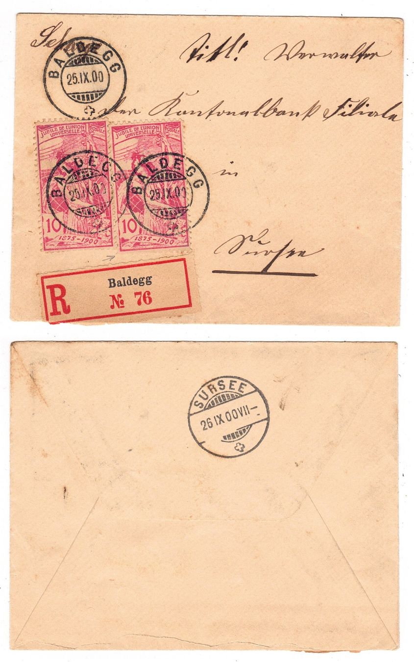 Tutti i francobolli: Lettre R. de Baldegg pour Sursee le 25.IX.00 – Usato da La Tour-de-Peilz venduto da amjust