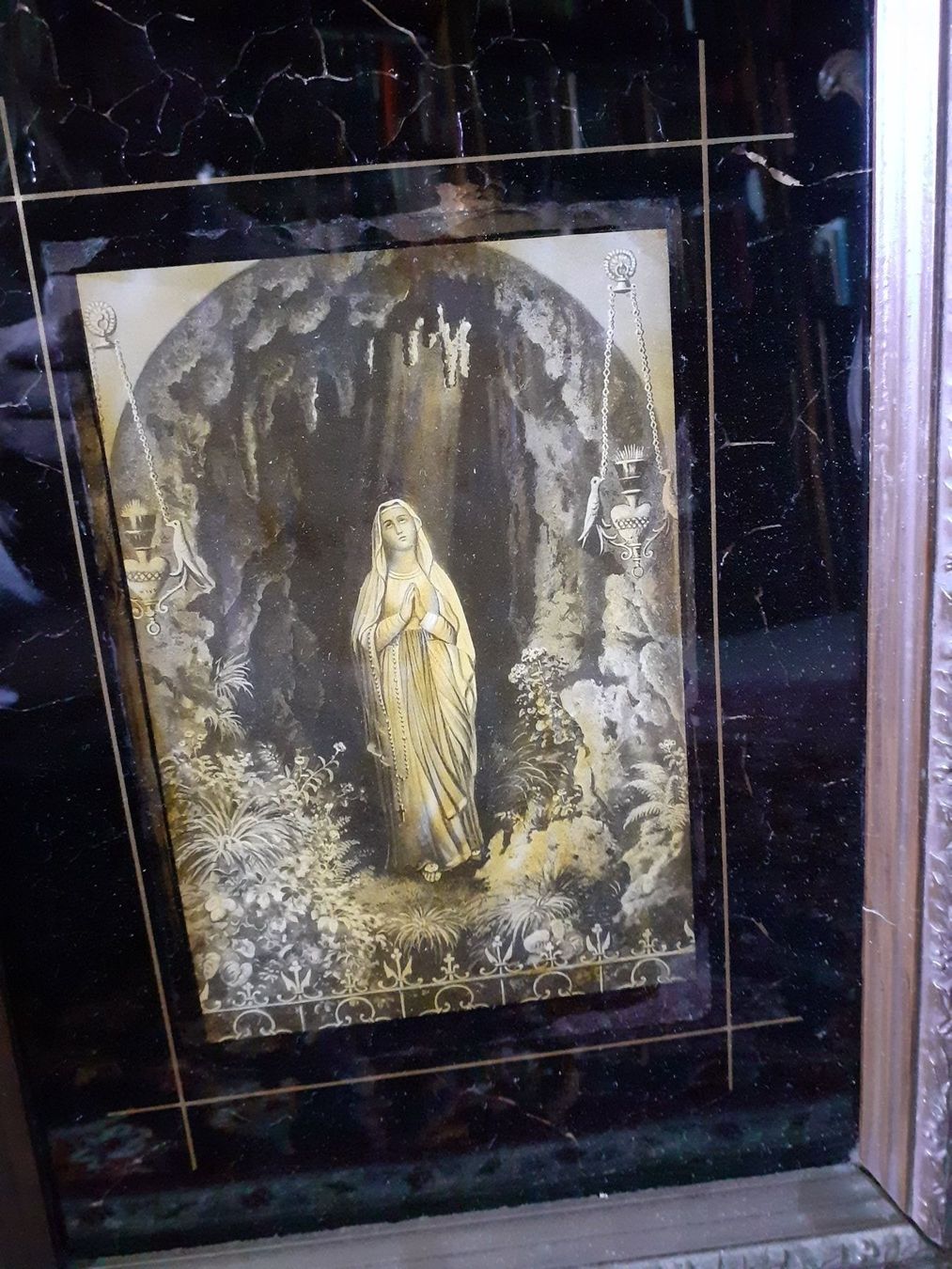 Gemälde: Hinterglasbild sakral Madonna antik – Gebraucht aus Mörschwil von antiksalon 5
