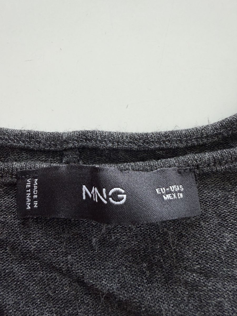 Mango Top: Damen Langarmshirt Mango dunkelgrau – Usato da Arbon venduto da leu_g29t 1