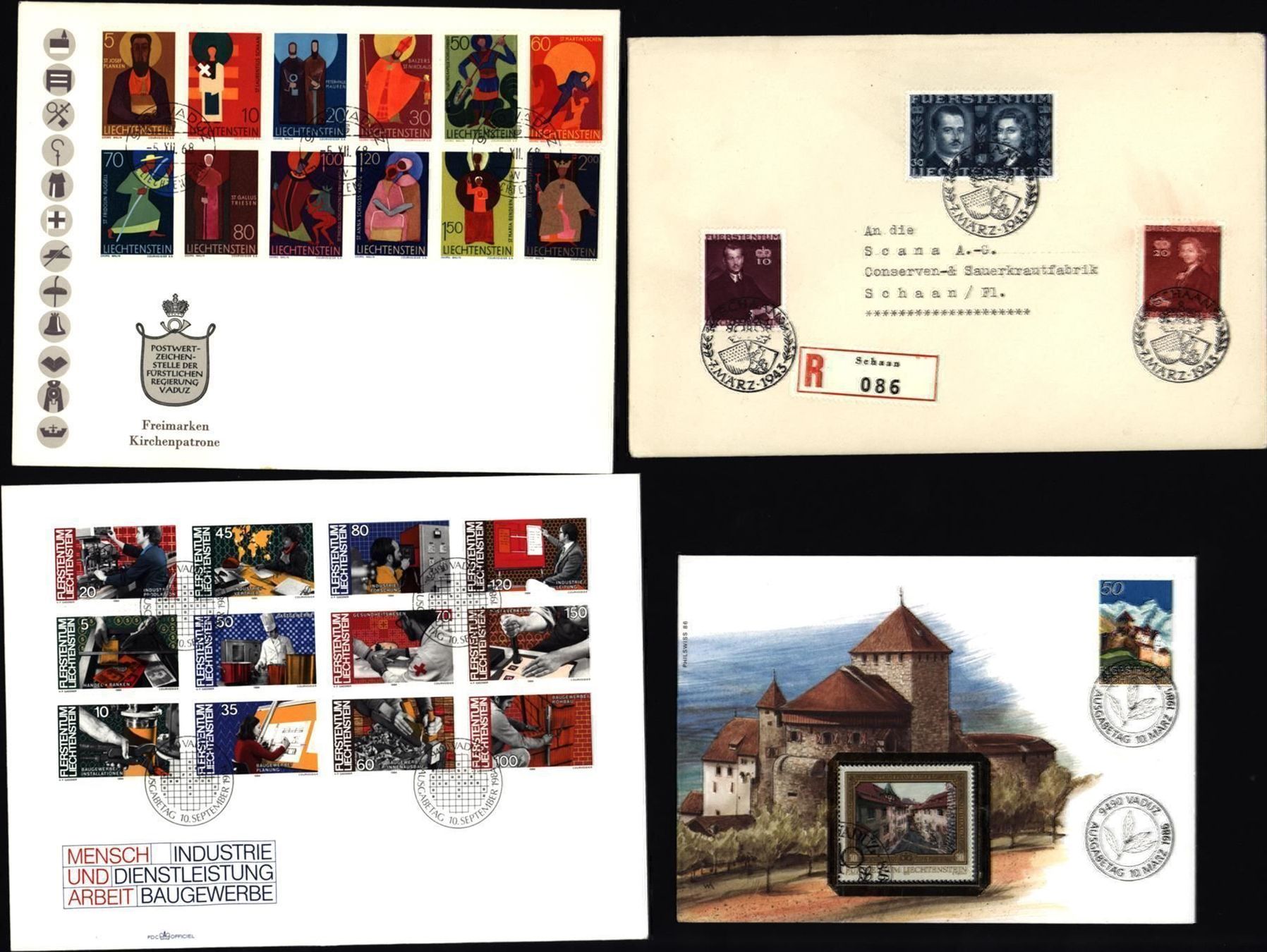 Tutti i francobolli: Briefe, Sondercouvert FL auf 5 Scans  (F595) – Usato da Seuzach venduto da Harri19