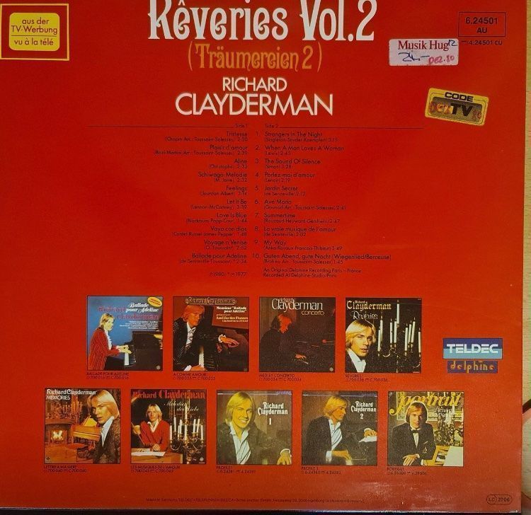 Dischi in vinile: Richard Clayderman - Reveries Vol.2 – Usato da Horn venduto da enigma66 1