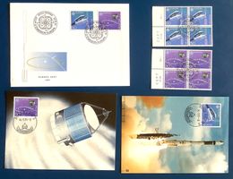 1991 FDC Weltraumsonde Giotto - Ariane /Maximumkarte 4er ET