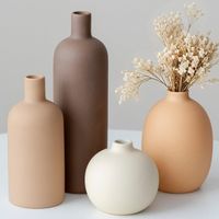 Vasen Set 4-teilig Keramik Boho Skandinavisch Beige Braun