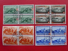 1944: B22-B25, saubere Viererblöcke, ARLESHEIM+, Kat: 150.-+