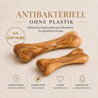 🐶Hundeknochen Olivenholz Antibakteriell Natürlich CH