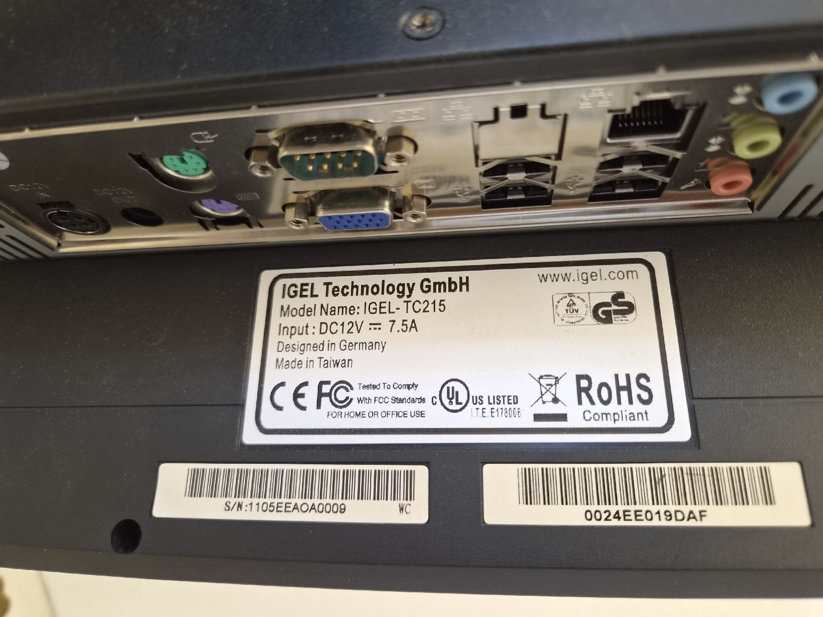 PC: Igel TC215 Universal Desktop Thin Client/21" Atom N270 1,60  – Usato da SCHAFFHAUSEN venduto da Atami99 3