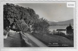Nyon - Les promenades et le Mt. Blanc