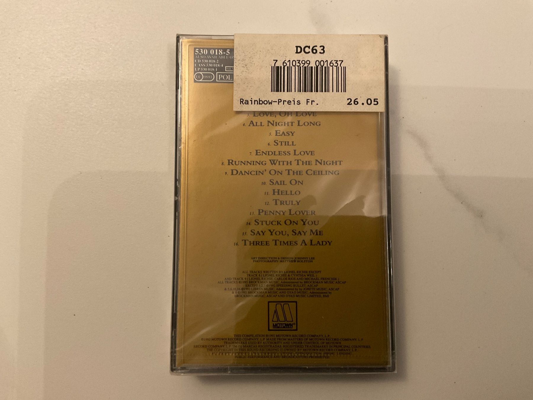 Lionel Richie - Back to Front - Cassette DCC digital (Neu und ...