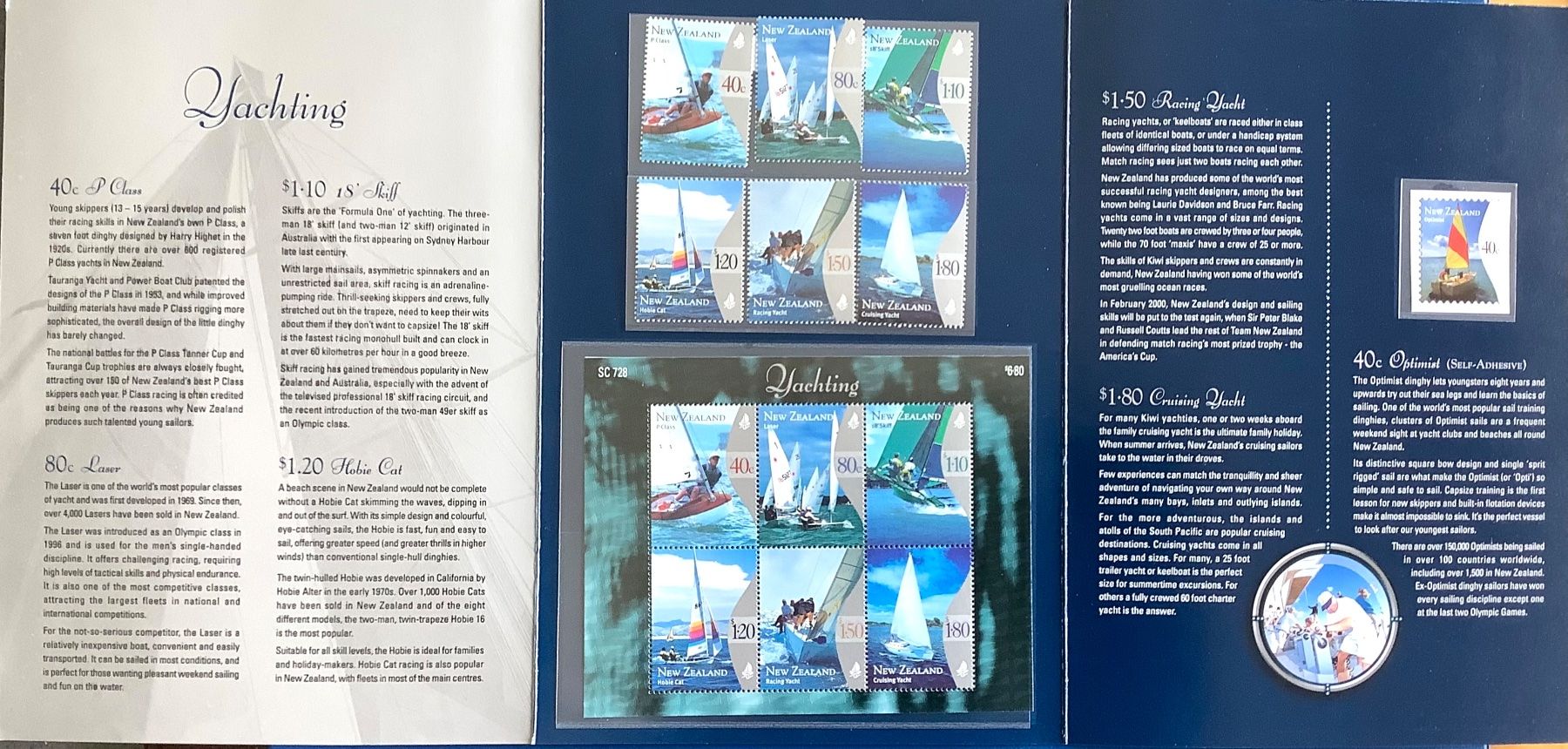 Tutti i francobolli: 1999 Neuseeland  Folder Yachting Block + Satz Postfrich ** – Nuovo (secondo la descrizione) da Liestal venduto da Skunk02
