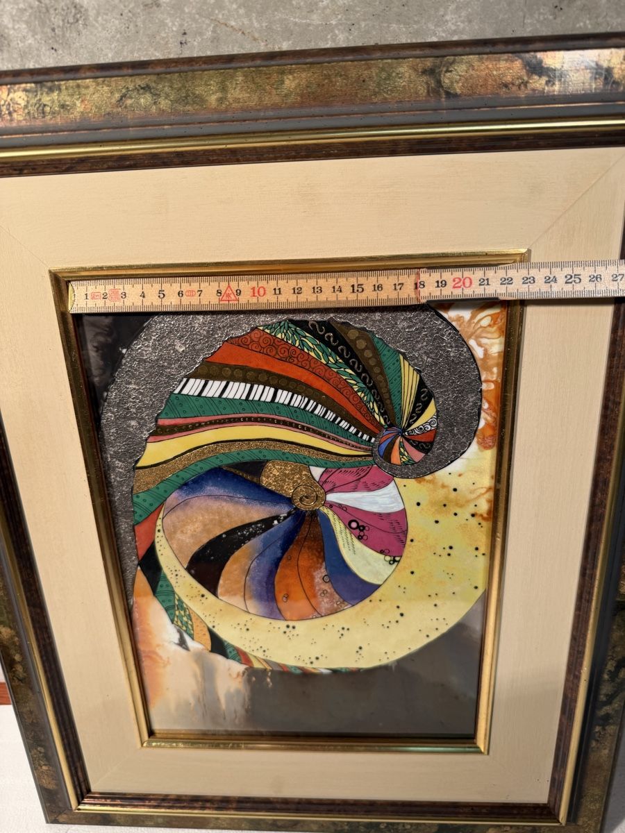 Dipinti: Hundertwasser Inspired abstract painting on ceramic – Usato da Lausanne venduto da artnouveau04 3