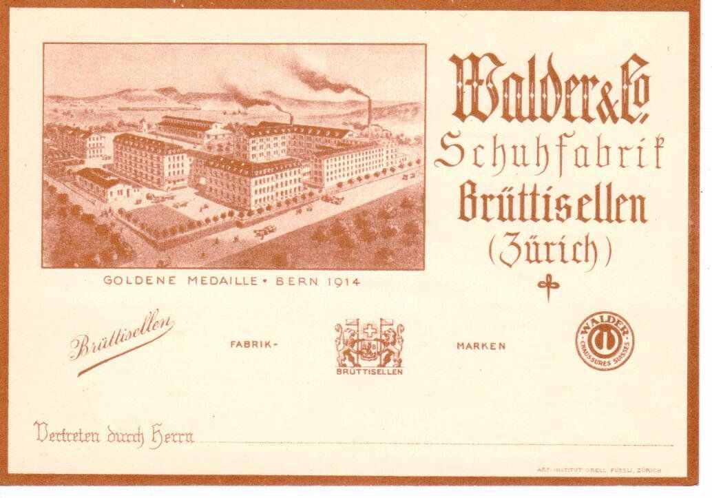 Cartoline postali: Walder & Co. Schuhfabrik Brüttisellen – Usato da Wolhusen venduto da Curver9
