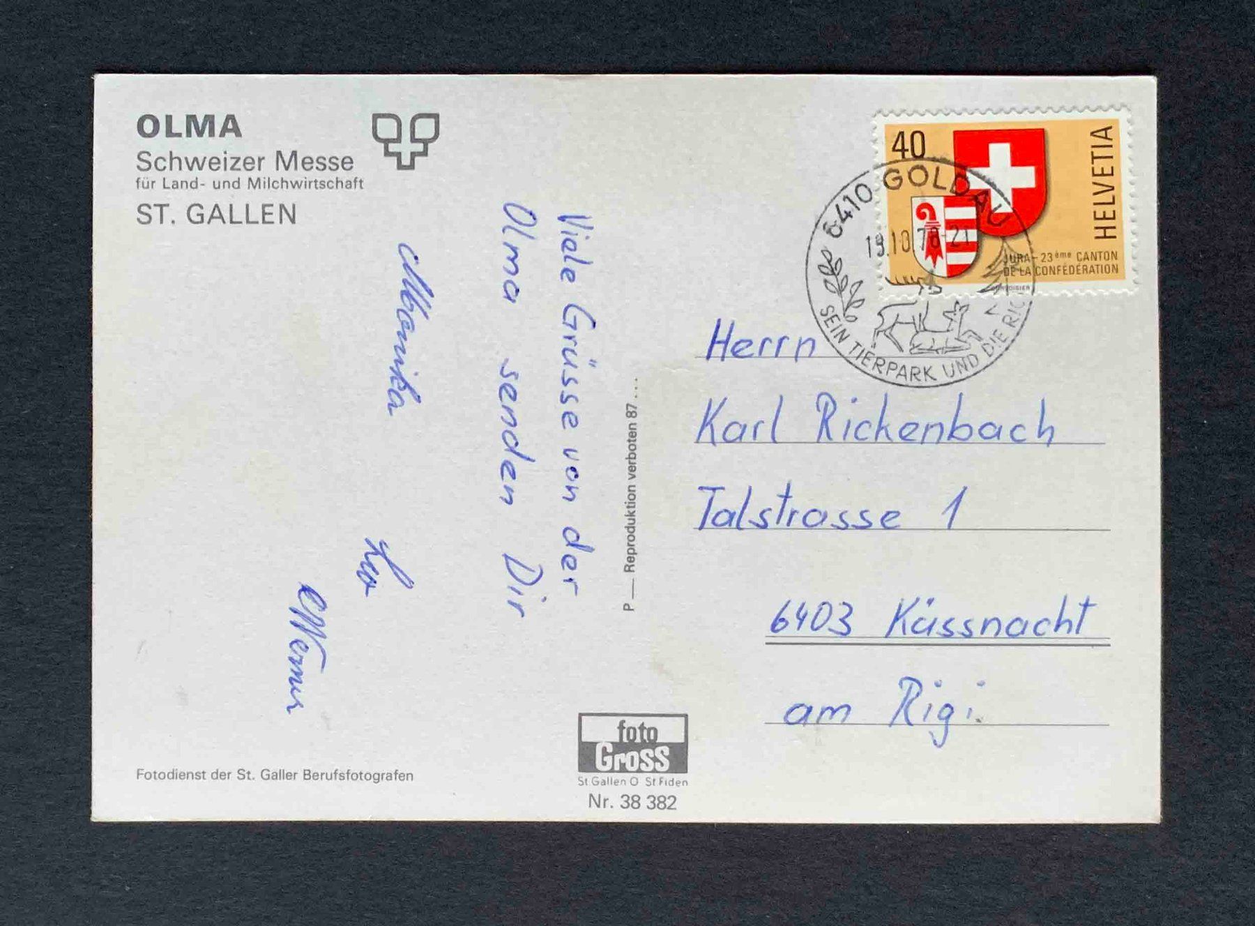 Ansichtskarten: AK OLMA Schweizer Messe St Gallen – Gebraucht aus Goldau von artelier1 1