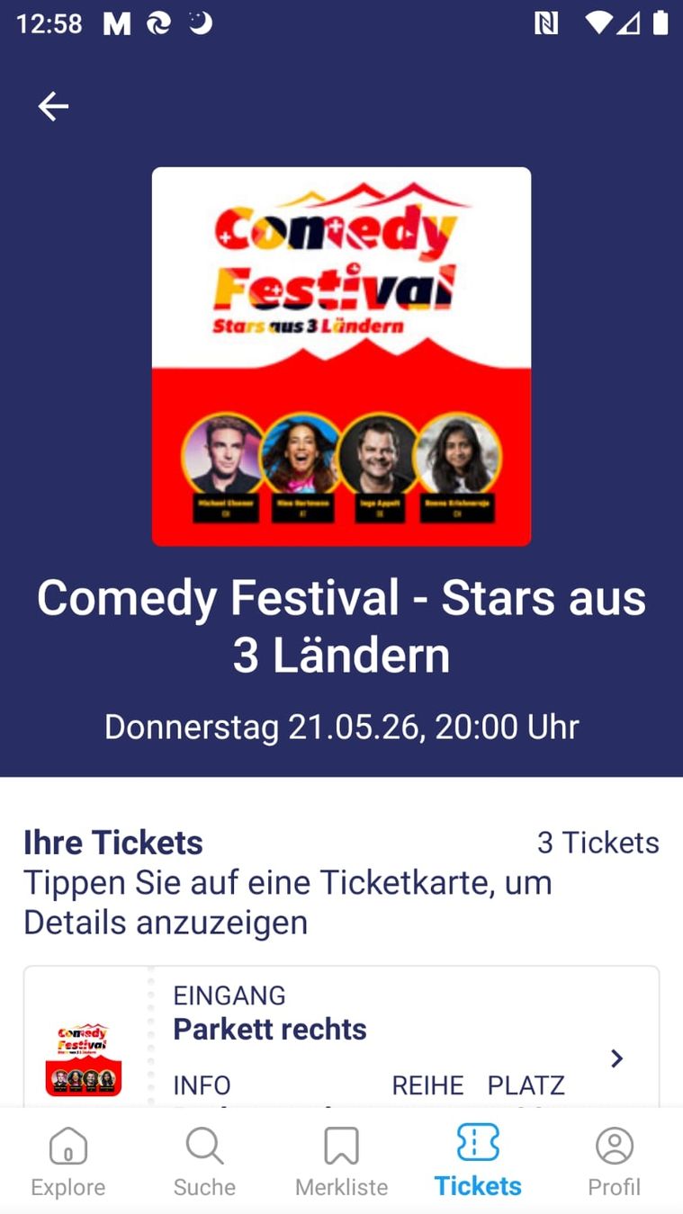 Biglietti: Ticket Comedy Tonhalle St. Gallen – Nuovo e nell'imballaggio originale da Uzwil venduto da Scello