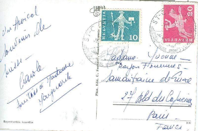 Cartoline postali: St. Cergue - im Winter + 1963 – Usato da Emmenbrücke venduto da teestube 1