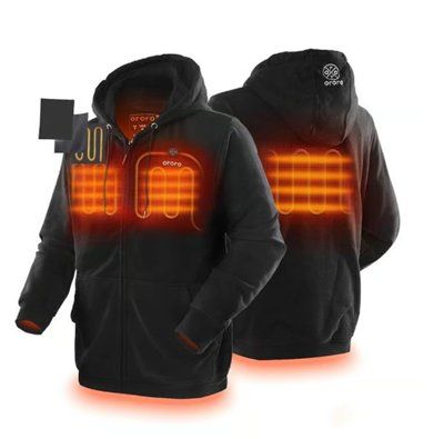 ORORO Beheizbare Kapuzenjacke - Schwarz - Grosse S