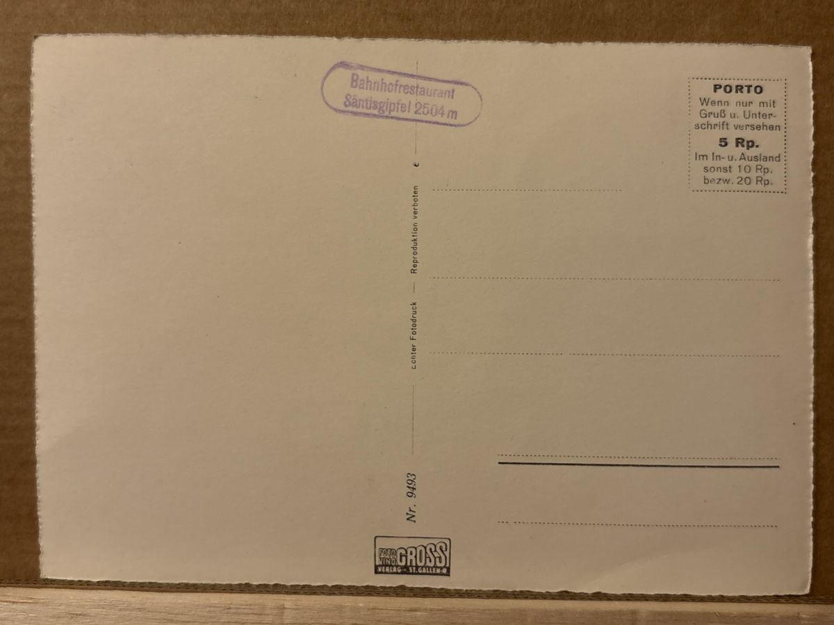 Cartoline postali: AK von Säntis Bergstation – Usato da Rümlang venduto da Kartenpost1 1
