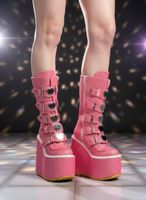 Demonia Swing 815 UV Stiefel Pink Gr 36 NEU Gratis Versand