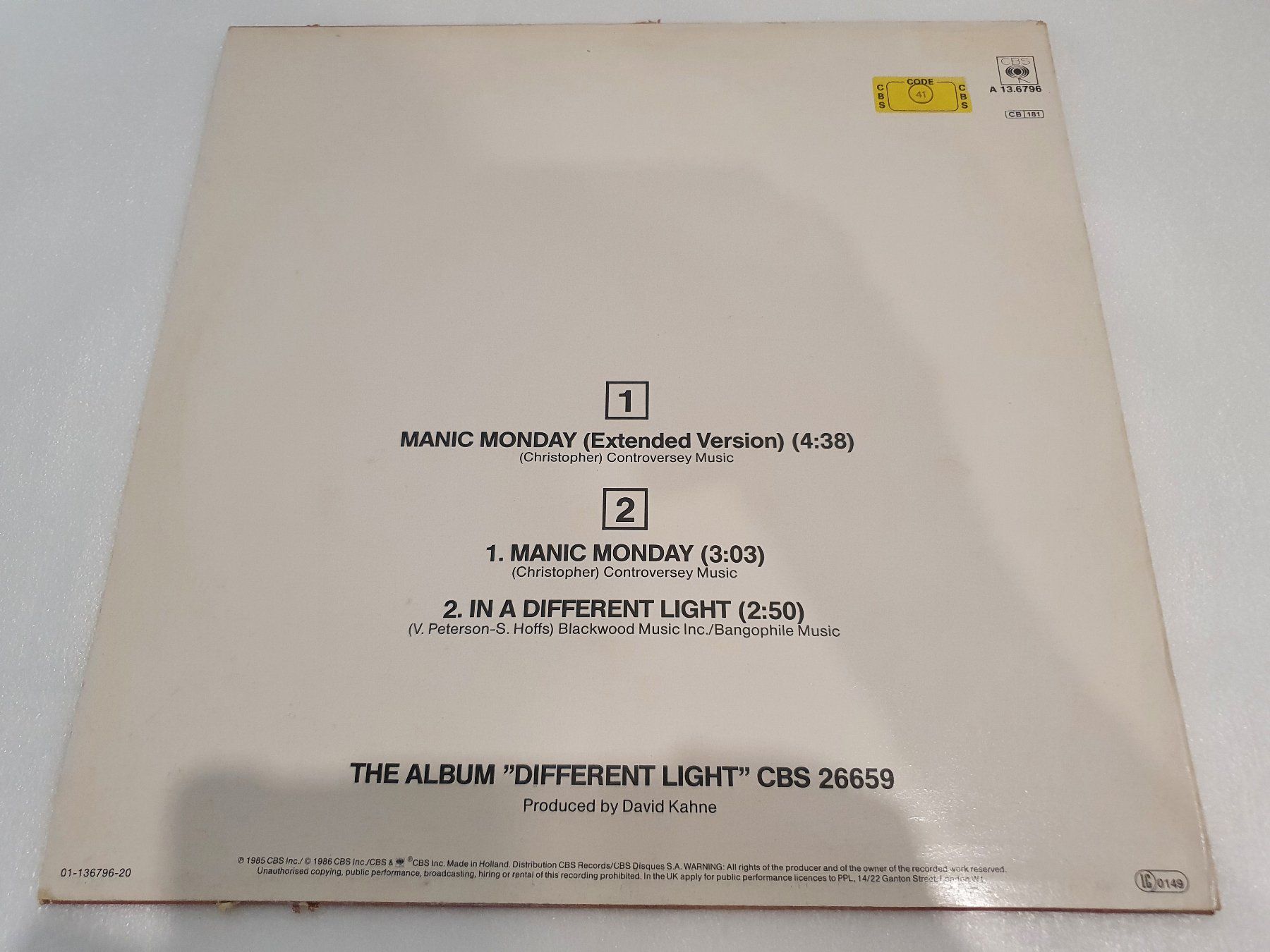 Schallplatten: Bangles – Manic Monday (Extended Version) – Gebraucht aus Uster von  1