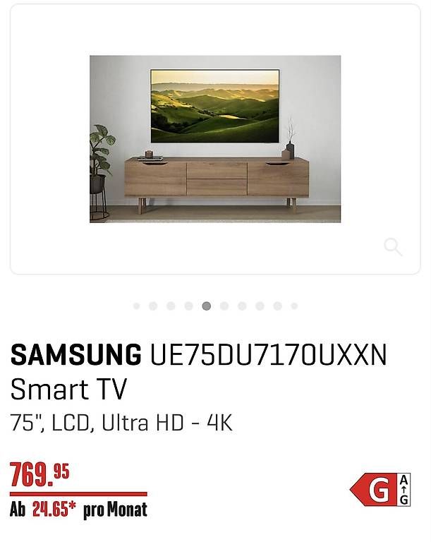 Samsung Appareils TV: Samsung 75" TV – D'occasion à Kirchberg BE par Dutly4431