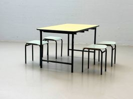 Vintage Tischset Kelko mit 4 Hockern, Schweiz 1960er Jahre