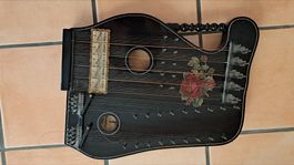 antike Zither Instrument Hostettler Bern schwarz
