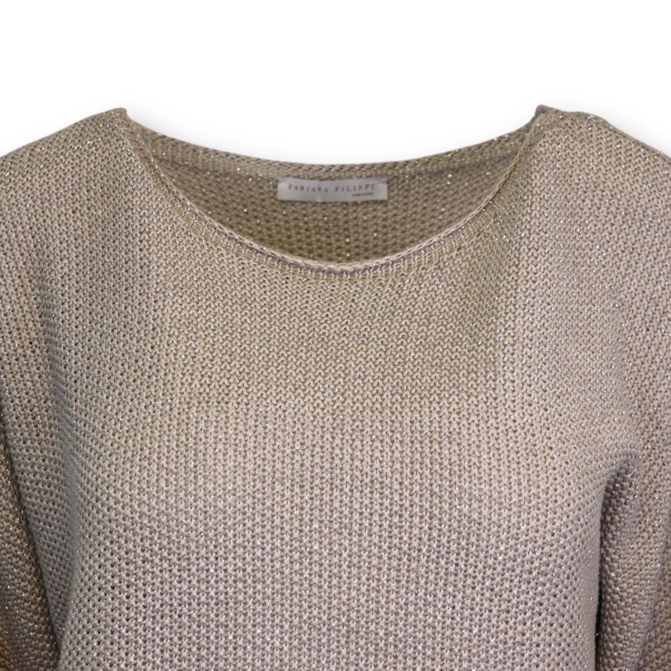 Fabiana Filippi Maglioni & Felpe: Fabiana Filippi Strickpullover taupe/silber Gr. M – Usato da Binningen venduto da Designerlabels 5