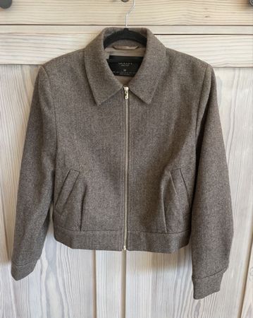 Goelia neue verkürzte Jacke Merinowolle, M, Fischgrat