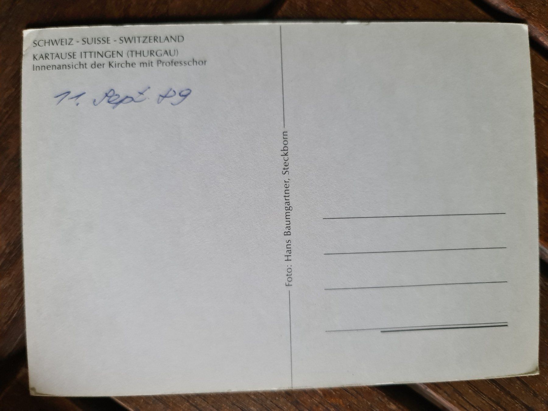 Cartoline postali: Ansichtskarte Kartause Ittingen 1989 – Usato da Dintikon venduto da Vexi 1