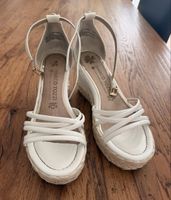 Marco Tozzi Sandalen Keilabsatz weiss/ Bast Gr 37